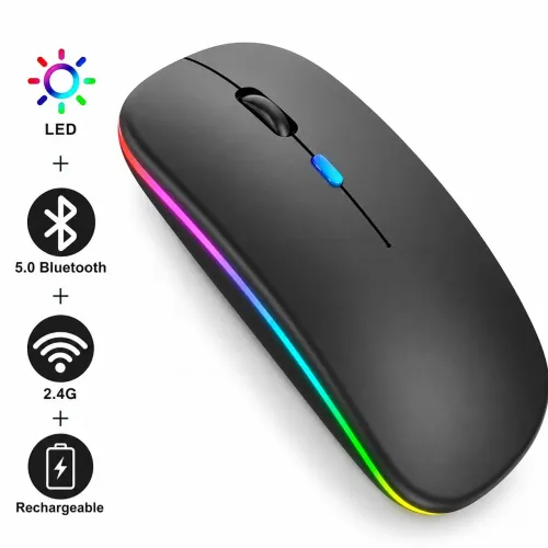 Mouse sem fio recarregável ergonômico (bateria integrada de longa duração e confortável).