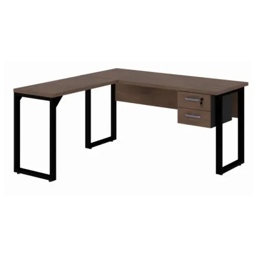 Mesa De Canto Em L Com Pé Quadro Amplo Espaço E Organização 25479