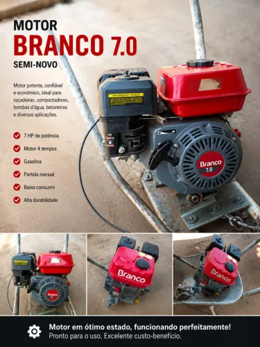 Motor de Rabeta Branco 7.0 HP Semi - Novo