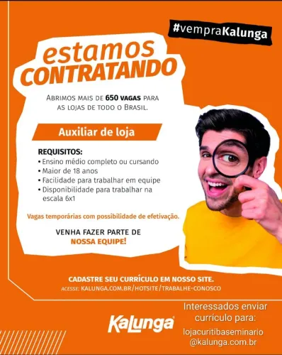 Auxiliar de loja - Kalunga seminário