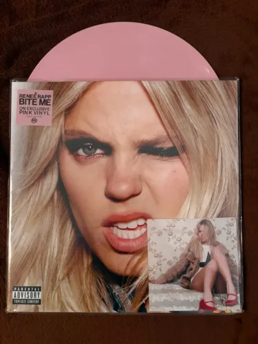 Bite Me Reneé Rapp SIGNED AUTOGRAFADO Alt Cover Pink
