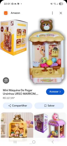 Máquina de pegar ursinho Nova.