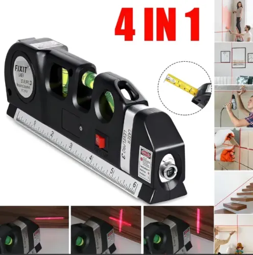 Nivel Nivelador A Laser 8m Alta Precisao Com Trena E Regua 