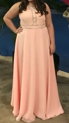 Vestido de Festa Rosa Claro - Tamanho G