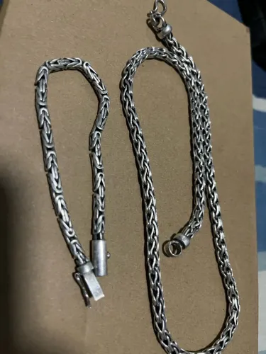 Corrente + pulseira em prata