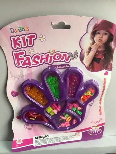 Kit Miçangas Infantil Kit Fashion Duettoys DIY Com Fio