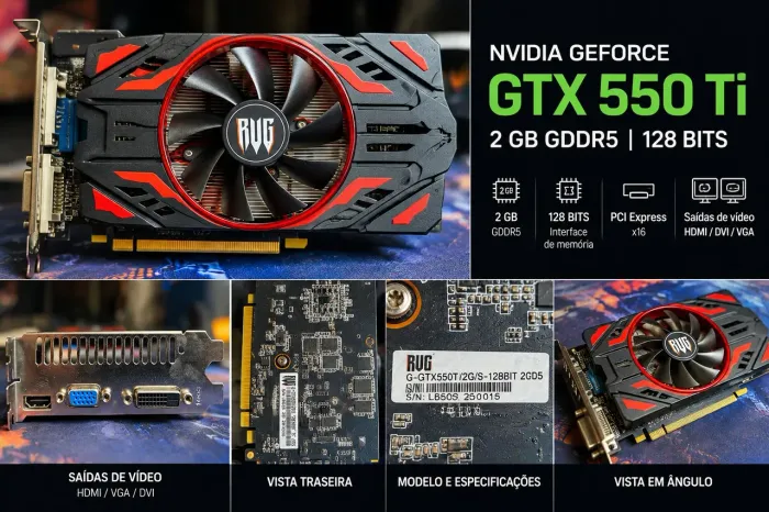 Placa de Vídeo NVIDIA GeForce GTX 550 Ti 2GB GDDR5 128 Bits
