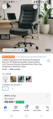 CADEIRA PRESIDENCIAL, MELHOR QUE GAMER.