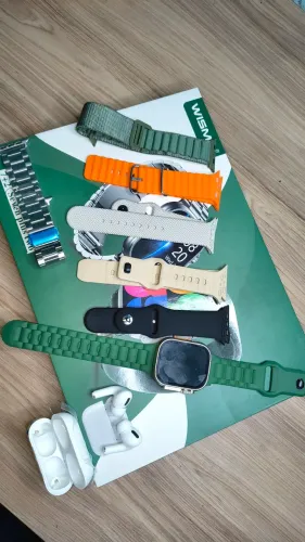 KIT Relógio Smartwatch + 7 pulseiras + Fone Bluetooth NOVO