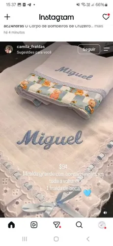 Kit de fraldas bordada