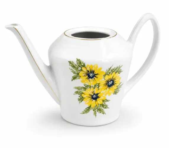 bule decorativo porcelana girassóis