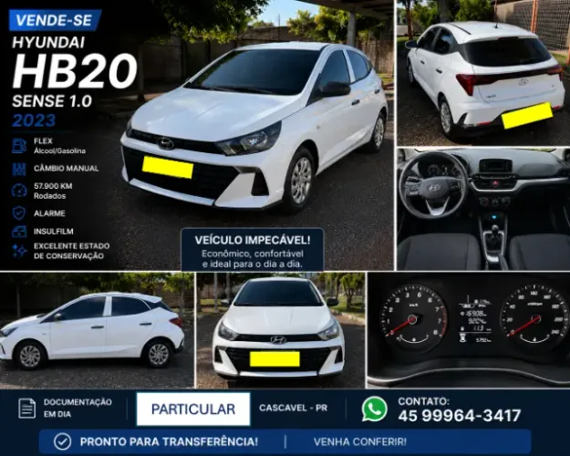 Hyundai HB20 Sense 1.0 Flex 12V MEC 2023