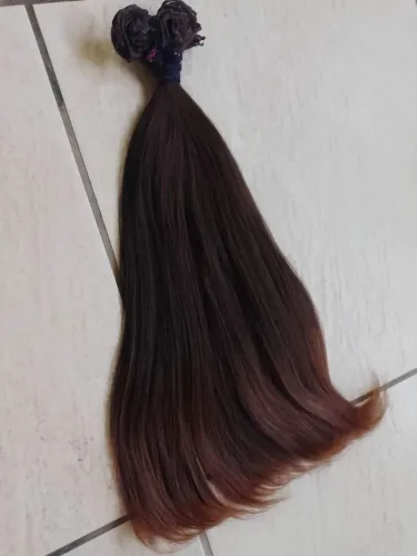 Troco por celular Cabelo fibra premium morena iluminada 