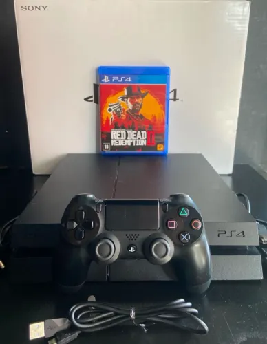 PS4 FAT 500GB +JOGO READ DEAD II (SEMI-NOVO) C/ GARANTIA_SOMOS LOIA FÍSICA EM CAXIAS