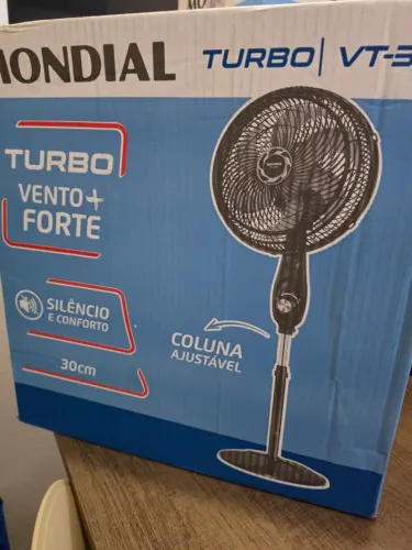 MONDIAL Ventilador de Coluna 30cm Turbo, Preto/Prata, 50W, 110V - VT-30C-NB Lacrado Nota