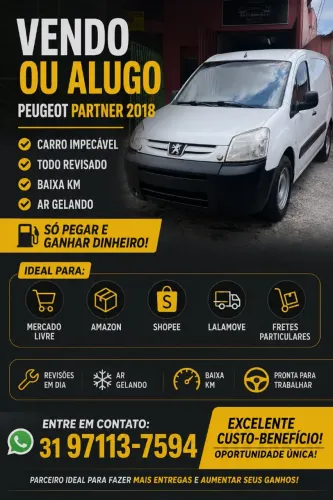 Peugeot Partner Furgão 1.6 16v/ 1.6 16V Flex 3P 2018