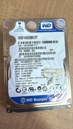 HD Western Digital WD Scorpio Blue 160GB SATA 2.5"