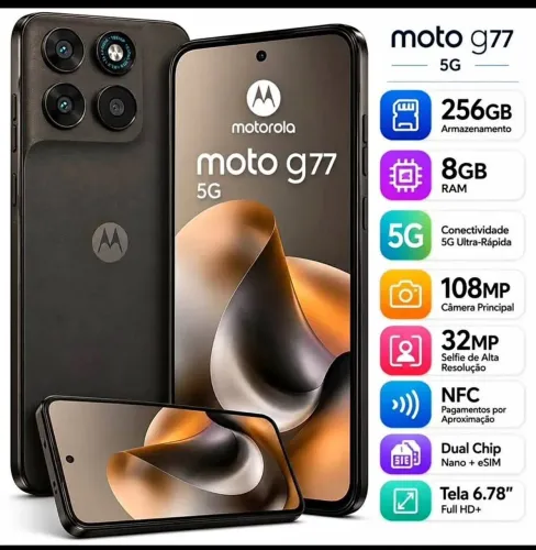 Motorola G77 lançamento impecável 256 GB