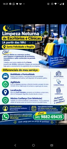 Limpeza Noturna Express de Escritórios e Clinicas