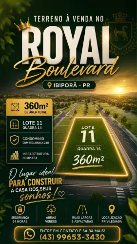 Vendo terreno Royal Boulevard ( Ibiporã). 390 mil.