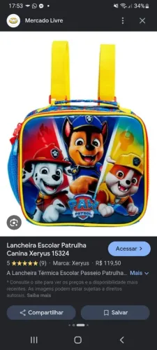 Lancheira termica patrulha canina Xeryus