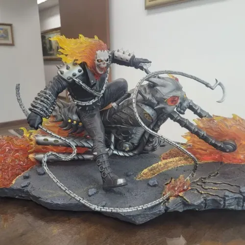 Estátua Motoqueiro Fantasma 1/6 Diorama PCS Collectibles - Ghost Rider Marvel