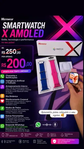 Smartwatch W10 pro microwear, relógio inteligente