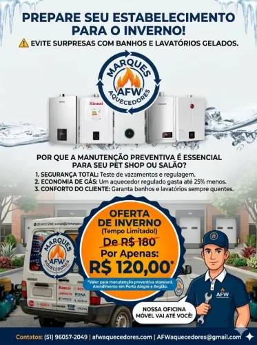 manutenção de aquecedores a gás 