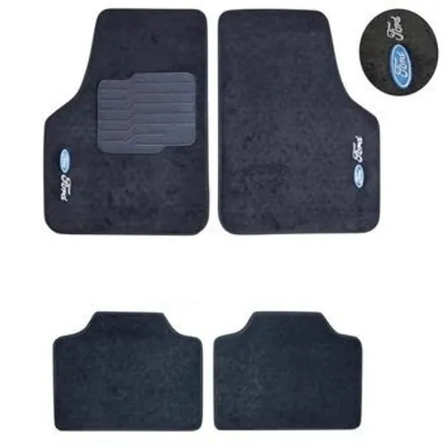 Jogo Tapete wave Ford Preto Personalizado Com Logo Bordado 4pcs