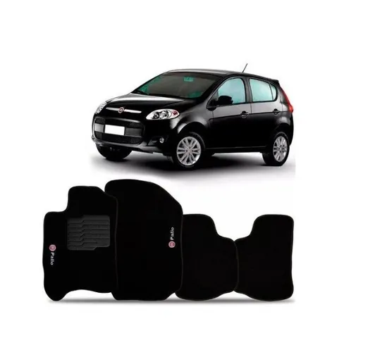 Jogo Tapete wave Fiat novo palio atractive Preto Personalizado Com Logo Bordado 4pcs