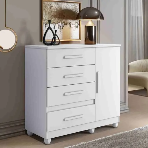 Comoda New Florenca 4G1P Branco Até 12x - Frete Grátis