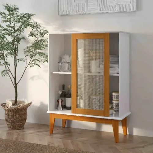 Armário Denver 1P Branco Branco.Nature Até 12x - Frete Grátis