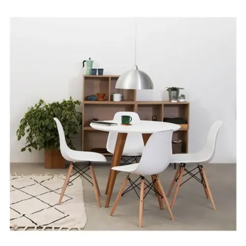 Conjunto Mesa Square Redonda Branco com 4 Cadeiras Eiffel Branca **nova na caixa**