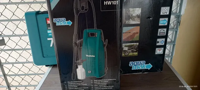 Lavadora de Alta Pressão Makita HW101 - 190 Bar - 360 L/h - Nova