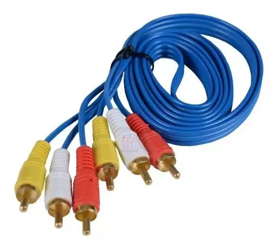 Cabo RCA AV - 3 RCA+3 RCA  1.5M-  para TV, DVD, Vídeo Game
