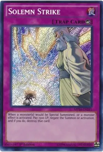 Yugioh!!! Solemn Strike Mp16-pt231 Secret Rare - 2016 Mega-t