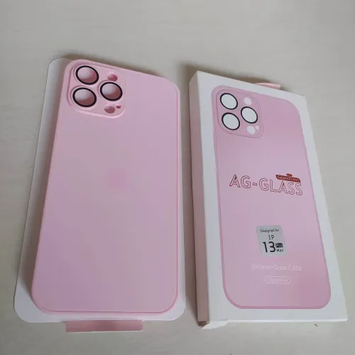 Case Premium para iPhone 13 Pro Max NOVO - Capa de vidro + Silicone - Capinha Rosa Chanel