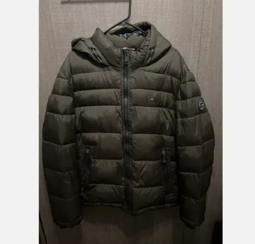 Casaco Jaqueta puffer Tommy Hilfiger verde oliva Bomber Neve Frio Extremo Gg