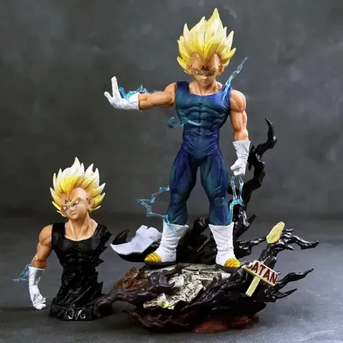 Action Figure do Majin Vegeta Super Saiyajin 2 com Busto - Dragon Ball Z - Figura de Ação