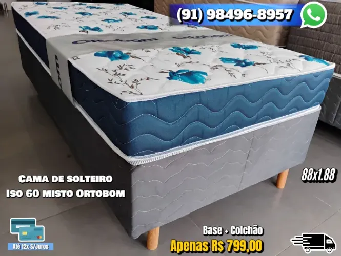 CAMA DE SOLTEIRO ORTOBOM ISO 60 MISTO