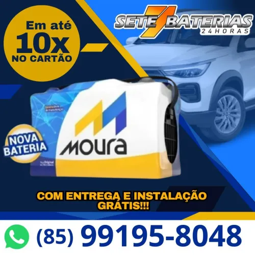 Bateria Moura 75 amperes, com Entrega e Instalação Grátis!