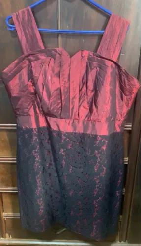 Vestido Festa Vermelho e Preto