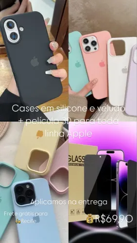 Capas de Silicone iPhone 16 + Película 3D