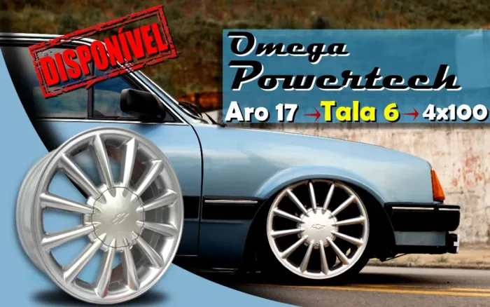 Roda Chevrolet Omega Powertech Prata aro 17 tala 6 chevette 4x100 novas