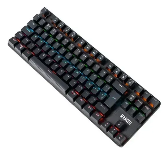 Teclado Mecanico Mancer Shade Mk3, Rainbow, Switch Vermelho
