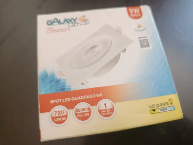 Spot Led Redondo 9w Direcionavel Branco luz led luminária 3000K - Galaxyled