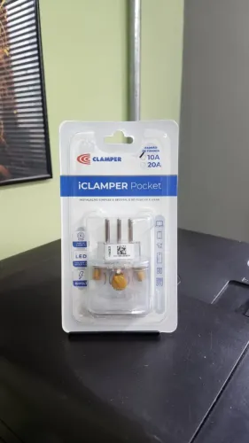 Protetor contra surtos?CLAMPER iCLAMPER Pocket Fit 3?Pinos (3P - versão 10?A)