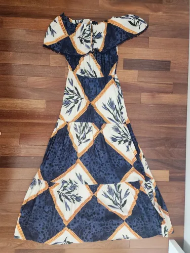 Vestido longo estampado en viscose, Forum