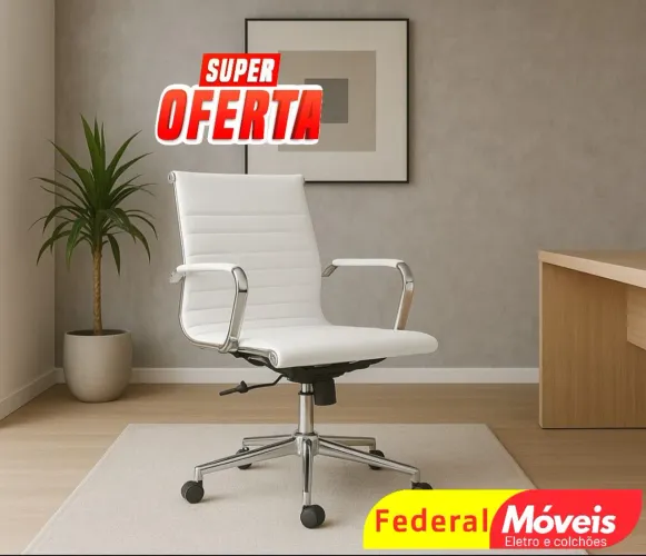 Cadeira Giratória Diretor Cromada para Escritório - Conforto no seu ambiente de trabalho!