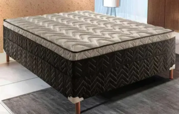 Cama Box Casal Com Colchão Conjugado Pasquale Paropas